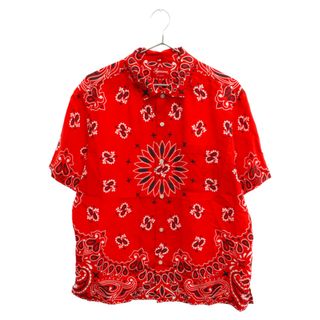 シュプリーム(Supreme)のSUPREME シュプリーム 21SS Bandana Silk S/S Shirt バンダナ シルクシャツ 半袖シャツ レッド(シャツ)