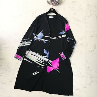 LEONARD - 美品 LEONARD レオナール 花柄 コットンニット ロング ...