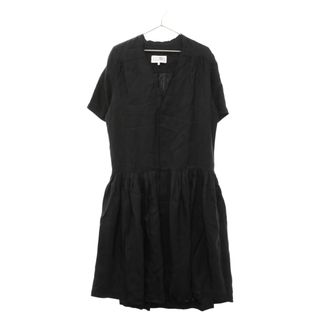 エムエムシックス(MM6)のMM6 Maison Margiela エムエムシックスメゾンマルジェラ 23AW JACQUARD SHIRT DRESS ジャガードロゴデザイン シャツ ドレス ワンピース レディース ブラック S62DD0020(ひざ丈ワンピース)