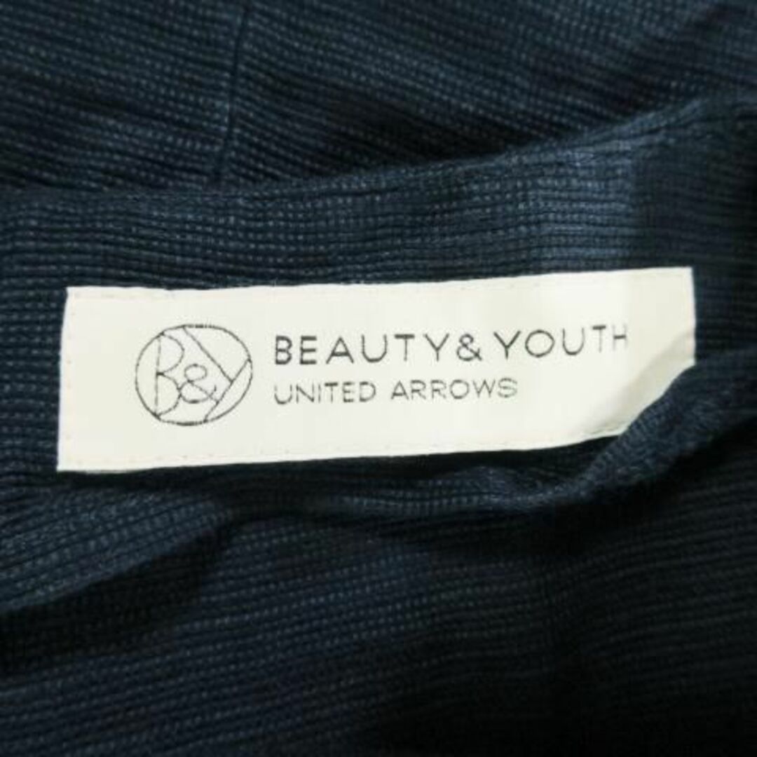 BEAUTY&YOUTH UNITED ARROWS(ビューティアンドユースユナイテッドアローズ)のB&Y 長袖カットソー ラウンドネック リネン混 紺 210714MN8A レディースのトップス(Tシャツ(長袖/七分))の商品写真