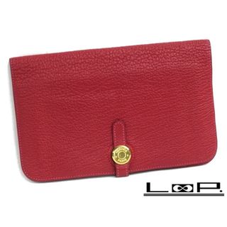 エルメス(Hermes)の▼値下げ▼■中古■　エルメス ドゴンデュオ 長財布 サイフ シェーブル ルージュヴィフ □G刻 【54808】(財布)