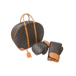 ルイヴィトン(LOUIS VUITTON)の超希少 新品同様 2014 ルイヴィトン カールラガーフェルド ボクシング モノグラム ハンドバッグ M40241 旅行鞄 59741 中古(ハンドバッグ)