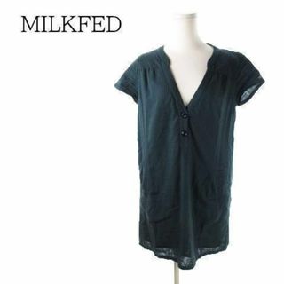 ミルクフェド(MILKFED.)のミルクフェド ワンピース 半袖 チェック XS 210730YH1A(ミニワンピース)