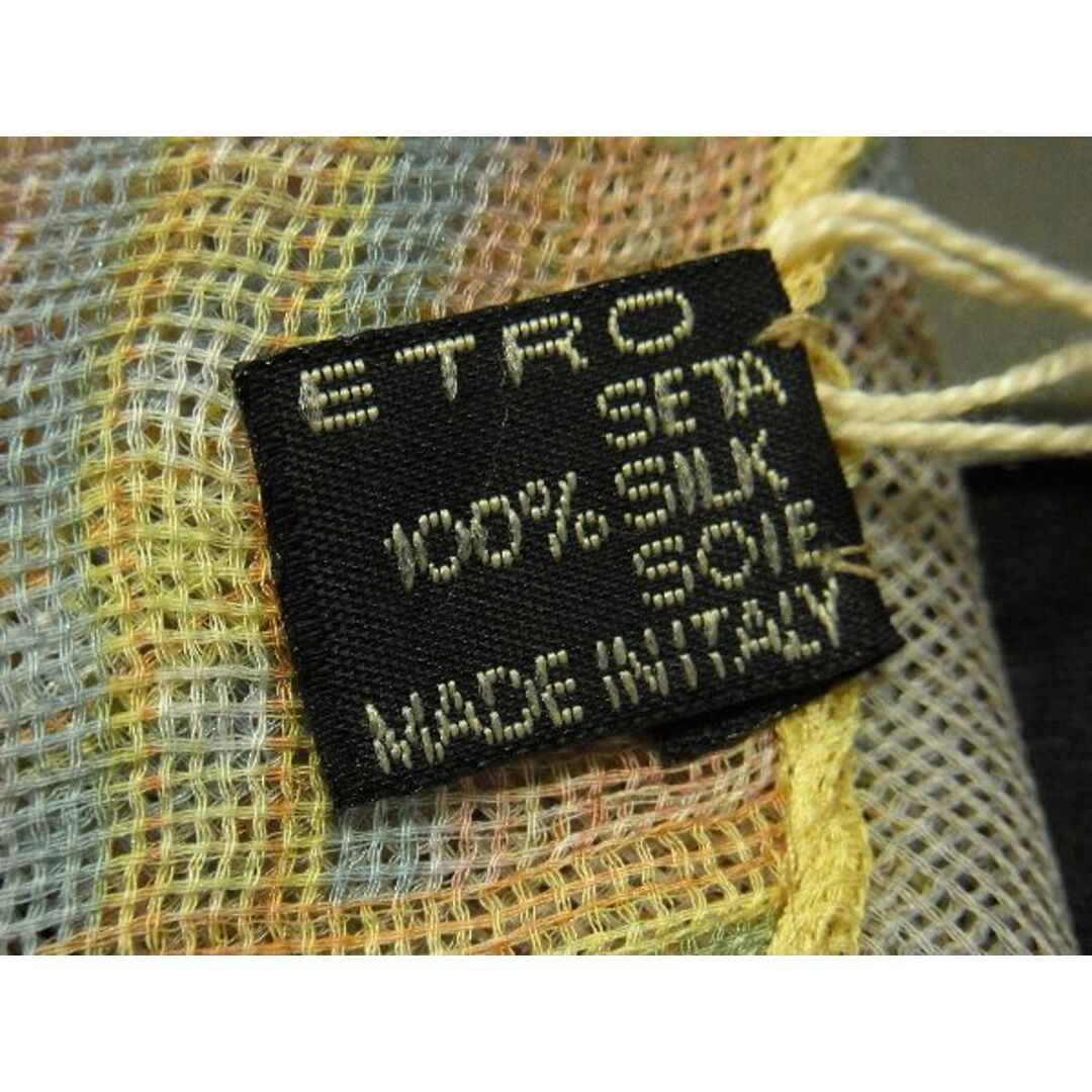 ETRO(エトロ)の■新品■未使用■ ETRO エトロ シルク100% ストライプ ショール ストール レディース イエロー系×マルチカラー AT2771  レディースのファッション小物(ストール/パシュミナ)の商品写真