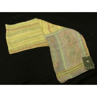 エトロ(ETRO)の■新品■未使用■ ETRO エトロ シルク100% ストライプ ショール ストール レディース イエロー系×マルチカラー AT2771 (ストール/パシュミナ)