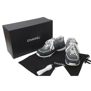 シャネル(CHANEL)のCHANEL シャネル スニーカー スウェード ココマーク スウェード サイズ42 グレー G40184 Y56630 0T628 美品 中古 59705(ブーツ)