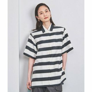 ユナイテッドアローズ(UNITED ARROWS)の【NAVY】ボーダー ショートスリーブ シャツ NAVY(シャツ/ブラウス(長袖/七分))