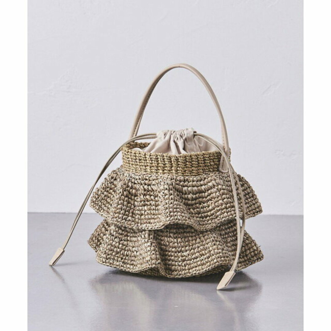 UNITED ARROWS(ユナイテッドアローズ)の【NATURAL】COMBI ABACA フリル バスケットバッグ レディースのバッグ(かごバッグ/ストローバッグ)の商品写真