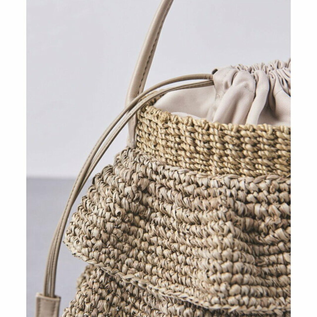 UNITED ARROWS(ユナイテッドアローズ)の【NATURAL】COMBI ABACA フリル バスケットバッグ レディースのバッグ(かごバッグ/ストローバッグ)の商品写真