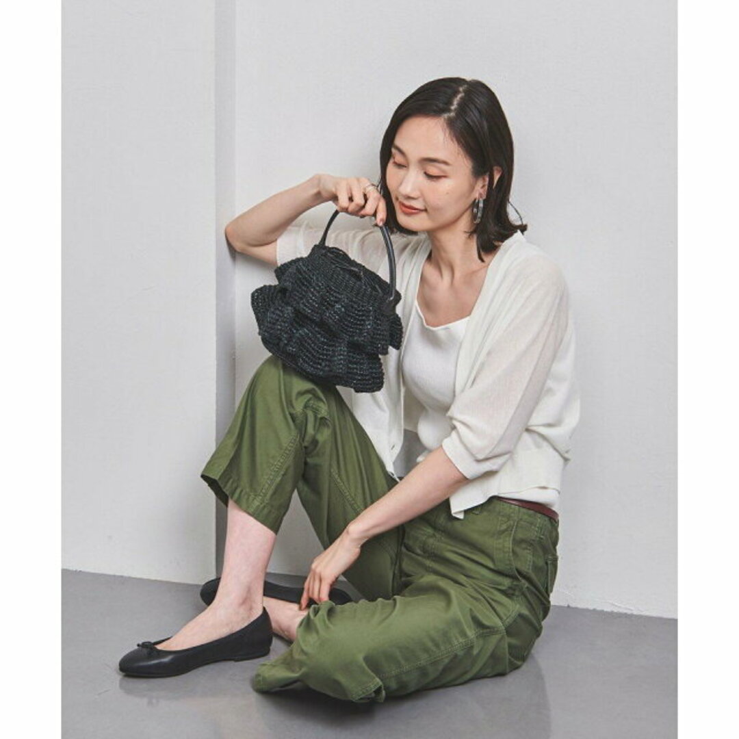 UNITED ARROWS(ユナイテッドアローズ)の【BLACK】【FREE】COMBI ABACA フリル バスケットバッグ レディースのバッグ(かごバッグ/ストローバッグ)の商品写真