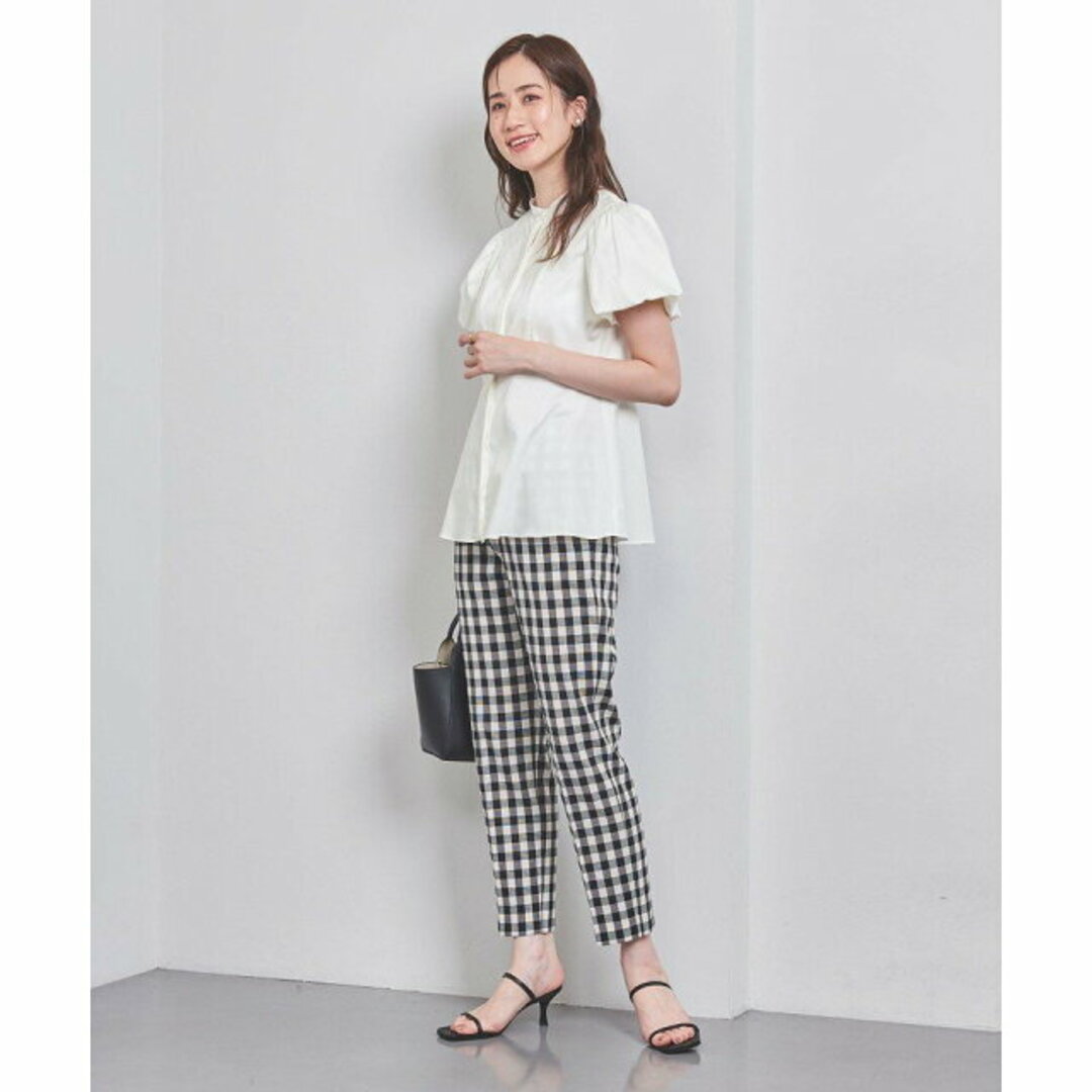 【OFF WHITE】【S(36)】サテン バブルスリーブ ブラウス 【OFF WHITE】【S(36)】サテン バブルスリーブ ブラウス