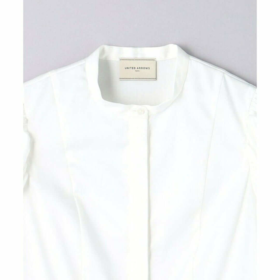 【OFF WHITE】【S(36)】サテン バブルスリーブ ブラウス 【OFF WHITE】【S(36)】サテン バブルスリーブ ブラウス