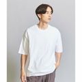 【WHITE】バック スラブ クルーネック Tシャツ