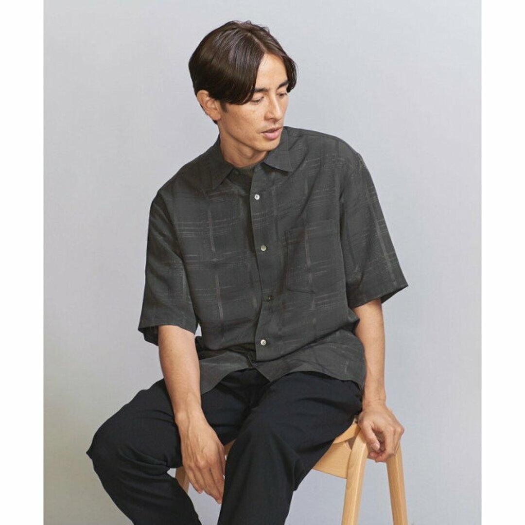 BEAUTY&YOUTH UNITED ARROWS(ビューティアンドユースユナイテッドアローズ)の【DK.GRAY】【S】シルキー ドビーチェック レギュラー フォルムテーパード シャツ その他のその他(その他)の商品写真