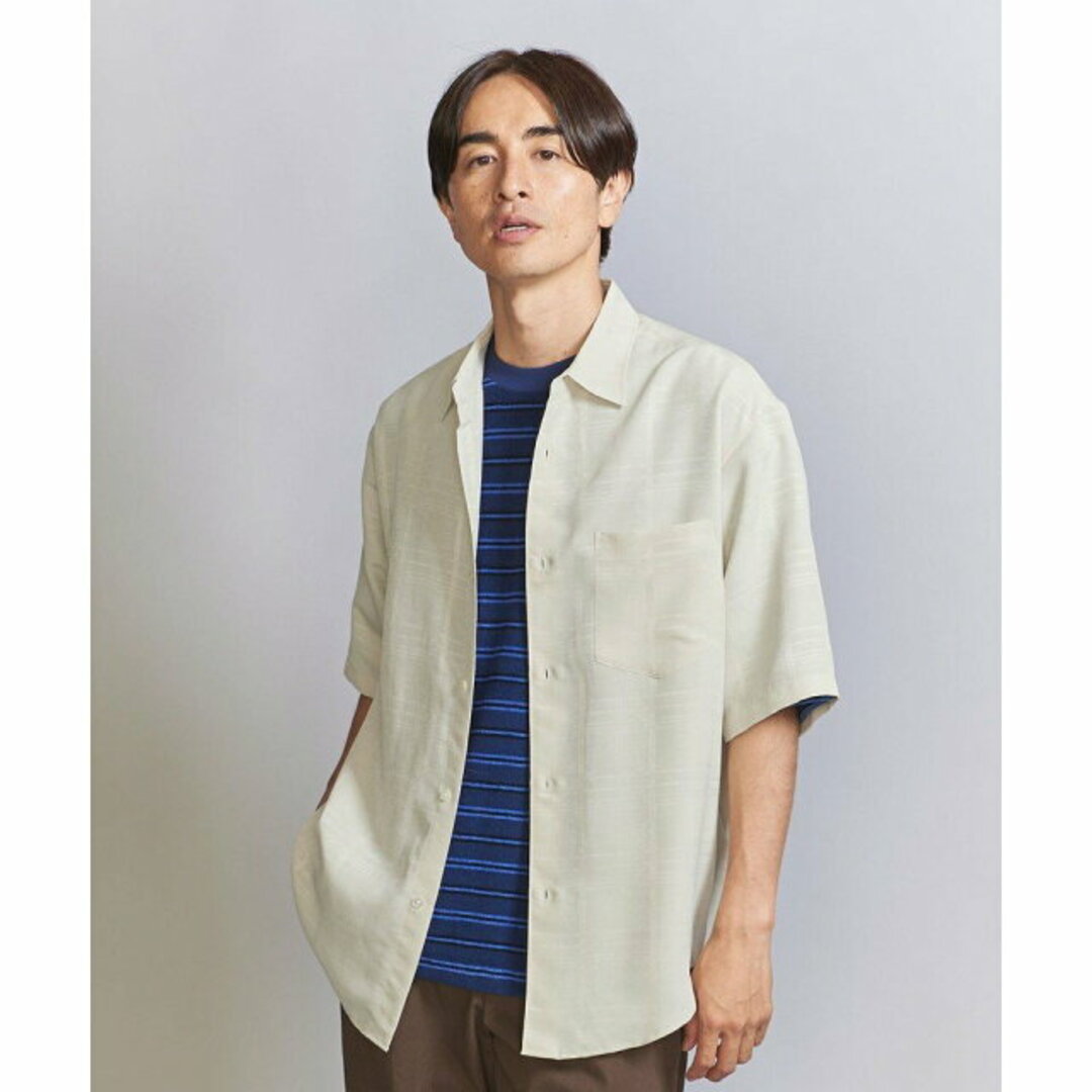 BEAUTY&YOUTH UNITED ARROWS(ビューティアンドユースユナイテッドアローズ)の【OFF WHITE】【XL】シルキー ドビーチェック レギュラー フォルムテーパード シャツ その他のその他(その他)の商品写真