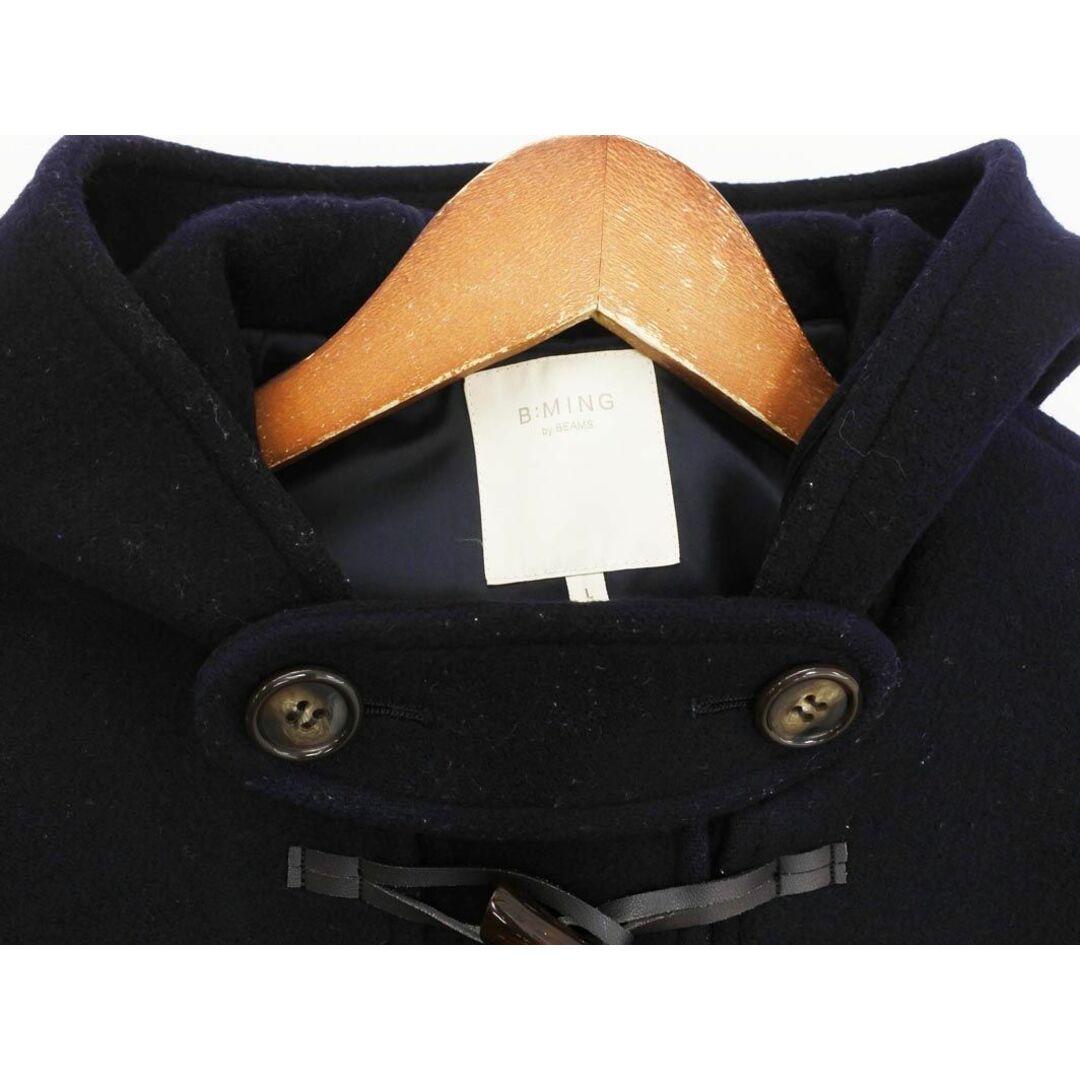 B:MING ｂｙ BEAMS ウール混 ダッフル コート sizeL/濃紺 ◆■ レディース レディースのジャケット/アウター(ダッフルコート)の商品写真