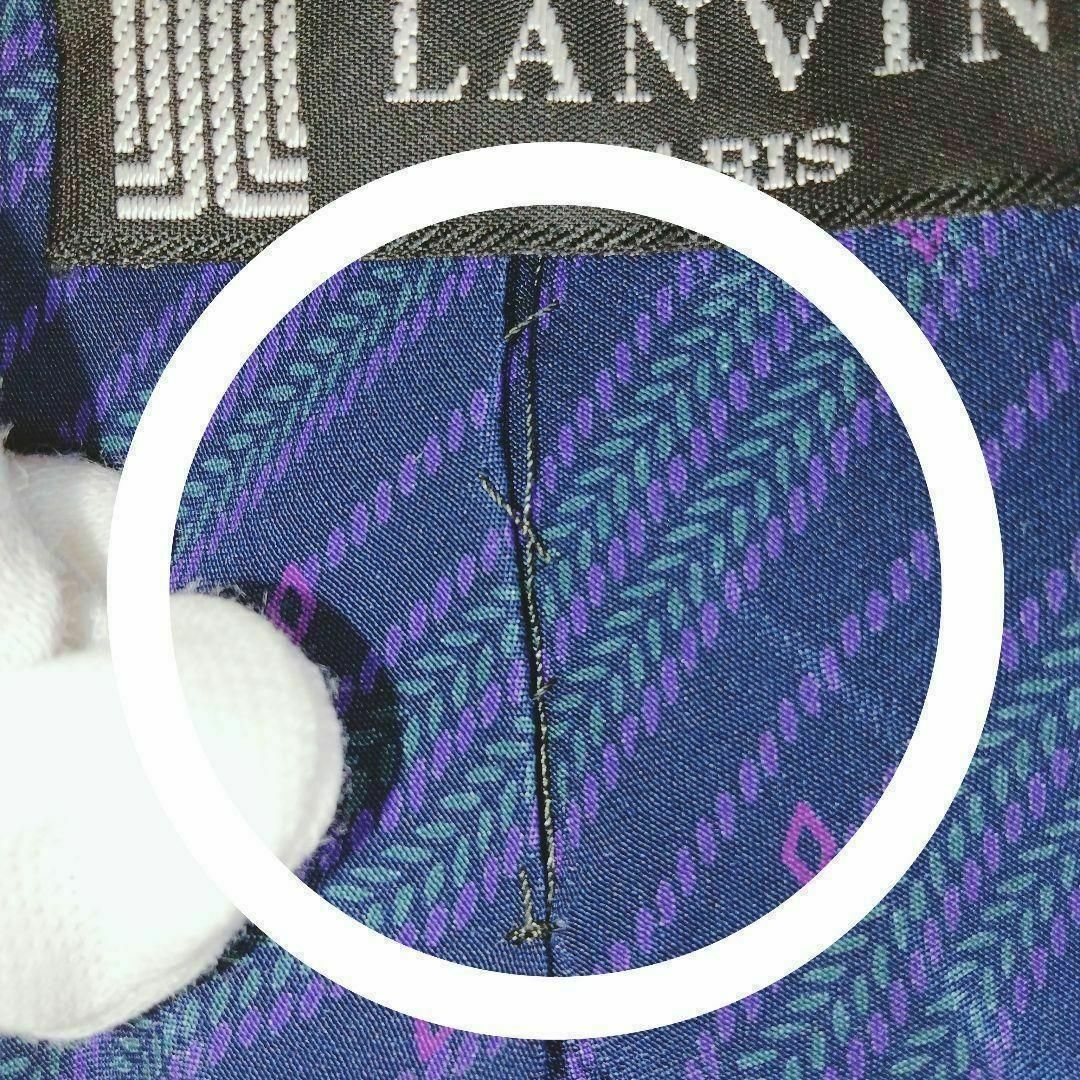 LANVIN(ランバン)のLANVIN ⭐️ ランバン　シルク　ネクタイ　ストライプ　高級　紫　紺 メンズのファッション小物(ネクタイ)の商品写真