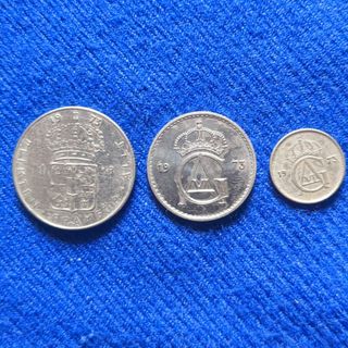 スウェーデンコイン　瑞典硬貨　 3種類セット(貨幣)