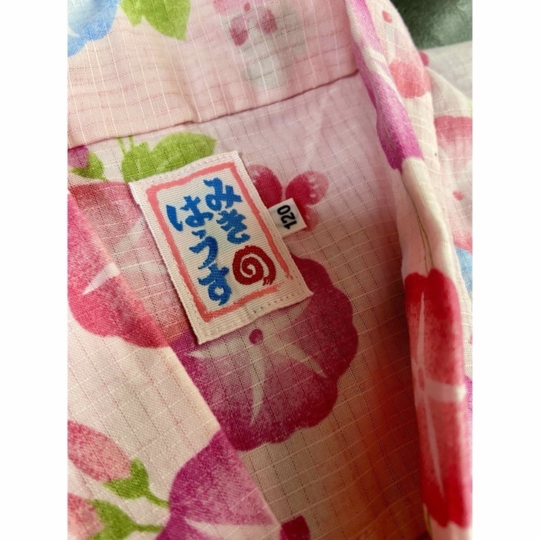 mikihouse(ミキハウス)の浴衣　120cm ミキハウス  used キッズ/ベビー/マタニティのキッズ服女の子用(90cm~)(甚平/浴衣)の商品写真