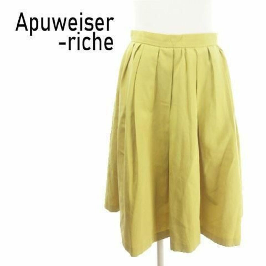 Apuweiser-riche(アプワイザーリッシェ)のアプワイザーリッシェ フレアスカート ひざ丈 2 黄 210325MN7A レディースのスカート(ひざ丈スカート)の商品写真