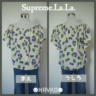 シュープリームララ(Supreme.La.La.)の【新品】Supreme.La.La. チェリー柄スモッグブラウス(シャツ/ブラウス(半袖/袖なし))