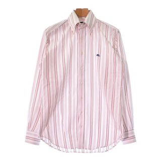 エトロ(ETRO)のETRO カジュアルシャツ 38(S位) 白xピンクxオレンジ等(ストライプ) 【古着】【中古】(シャツ)