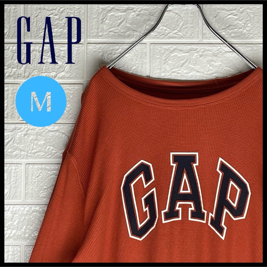 GAP(ギャップ)のギャップ　ビッグロゴ入り　カットソー　オレンジ　Mサイズ メンズのトップス(Tシャツ/カットソー(七分/長袖))の商品写真