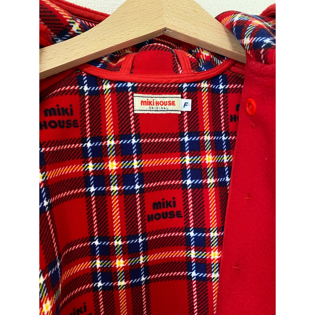 mikihouse(ミキハウス)のミキハウス　赤　ポンチョ　コート　ベビーマント キッズ/ベビー/マタニティのベビー服(~85cm)(ジャケット/コート)の商品写真
