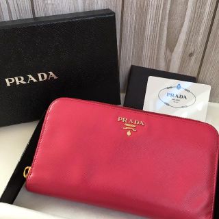 プラダ(PRADA)のリッツ様専用♡PRADA長財布ピンクラウンドジッパーサフィアーノ(財布)