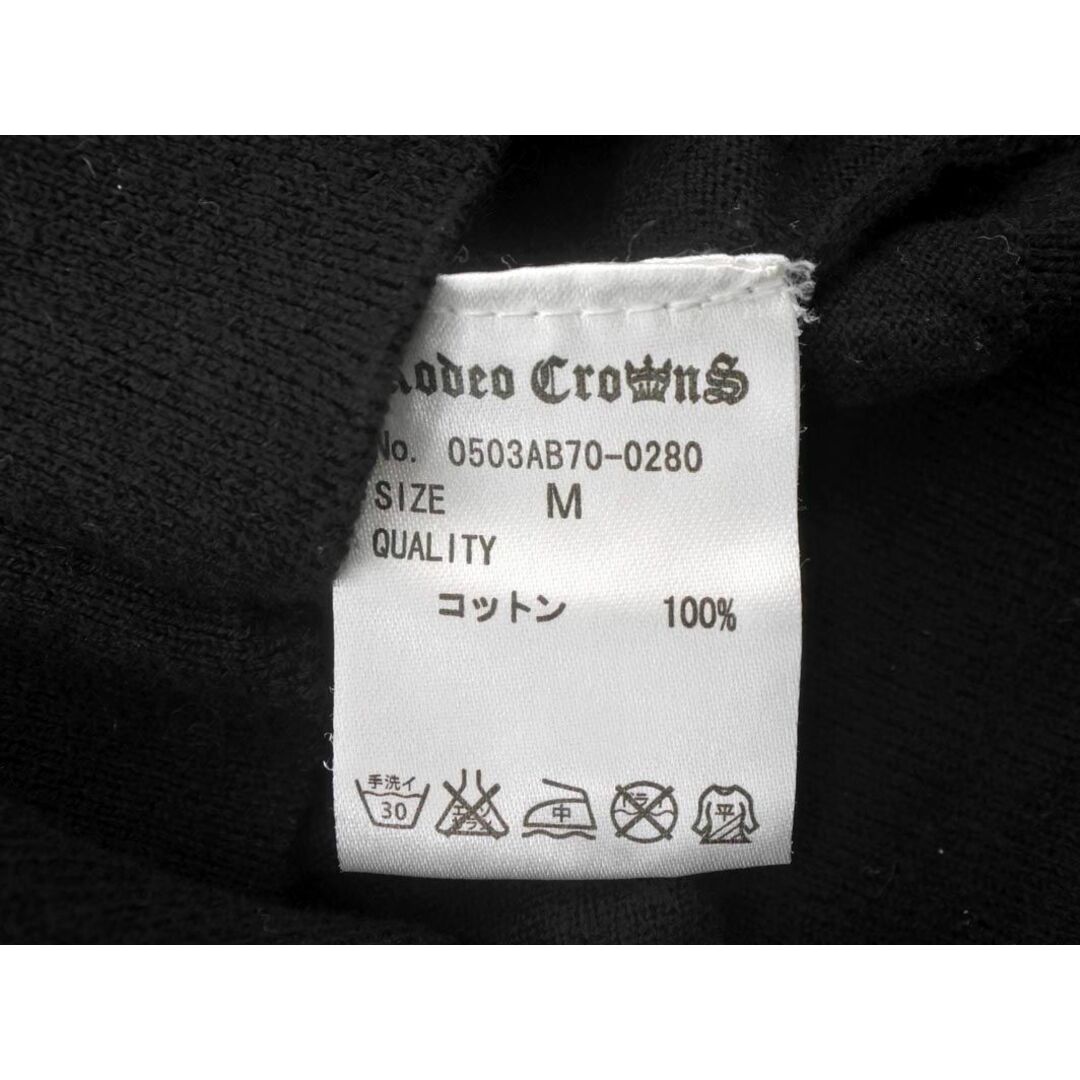 RODEO CROWNS(ロデオクラウンズ)のRODEO CROWNS ロデオクラウンズ ロゴ プルオーバー カットソー sizeM/黒 ◇■ レディース レディースのトップス(カットソー(長袖/七分))の商品写真