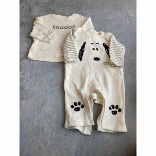 スヌーピー(SNOOPY)のスヌーピーお揃い兄弟美品(ロンパース)