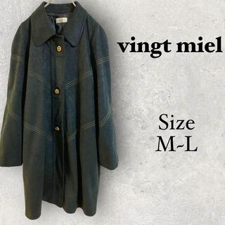 1120 vingt miel 【M-L】チェスターコート　スウェット素材　黒(チェスターコート)