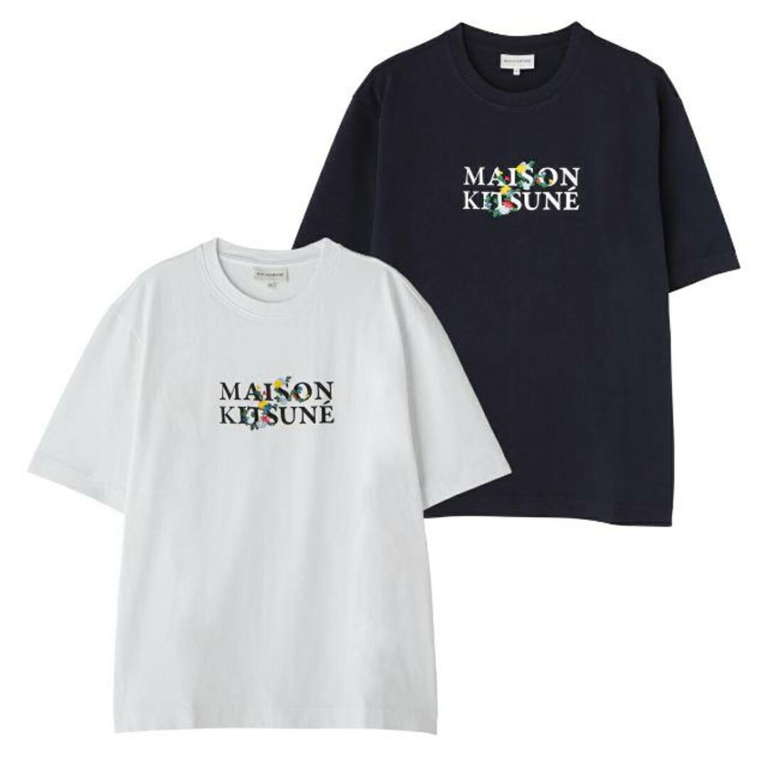 MAISON KITSUNE'(メゾンキツネ)の新品 メゾン キツネ MAISON KITSUNE Tシャツ オーバーサイズ Tシャツ
 ネイビー WHITE メンズのトップス(Tシャツ/カットソー(半袖/袖なし))の商品写真