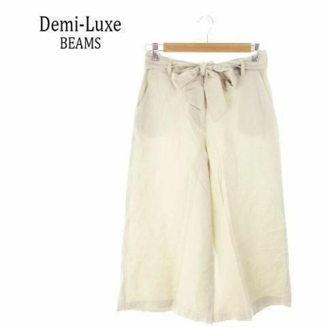 Demi-Luxe BEAMS(デミルクスビームス)のデミルクスビームス ワイドパンツ 36 アイボリー 210426MN5A レディースのパンツ(カジュアルパンツ)の商品写真