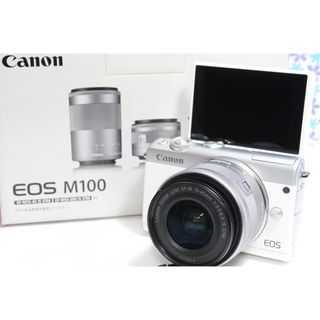 キヤノン(Canon)の極美品★Canon EOS M100★Wi-Fi内蔵★高画質★手ぶれ補正★(ミラーレス一眼)