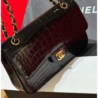 シャネル(CHANEL)のシャネル クロコダイル 黒　マトラッセ(ショルダーバッグ)