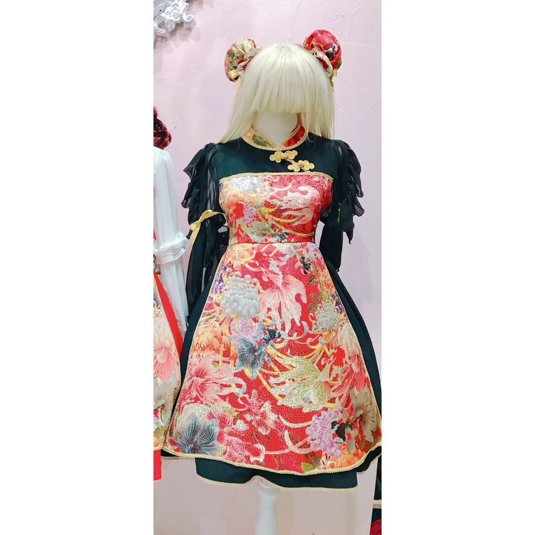 Angelic Pretty(アンジェリックプリティー)のRoyalPrincessAliceロイヤルプリンセスアリス＊菊華金魚ワンピース レディースのワンピース(ひざ丈ワンピース)の商品写真