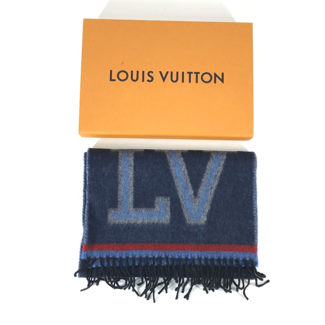 LOUIS VUITTON(ルイヴィトン)のルイヴィトン LOUIS VUITTON エシャルプ アスレティックス M71657 LV ロゴ フリンジ マフラー ウール/カシミヤ ネイビー メンズのファッション小物(マフラー)の商品写真