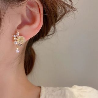 flower perl zirconia pierce 14k sv925(ピアス)