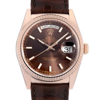 ロレックス(ROLEX)のロレックス デイデイト 118135 チョコレートブラウン ランダム番 メンズ 中古 腕時計(腕時計(アナログ))