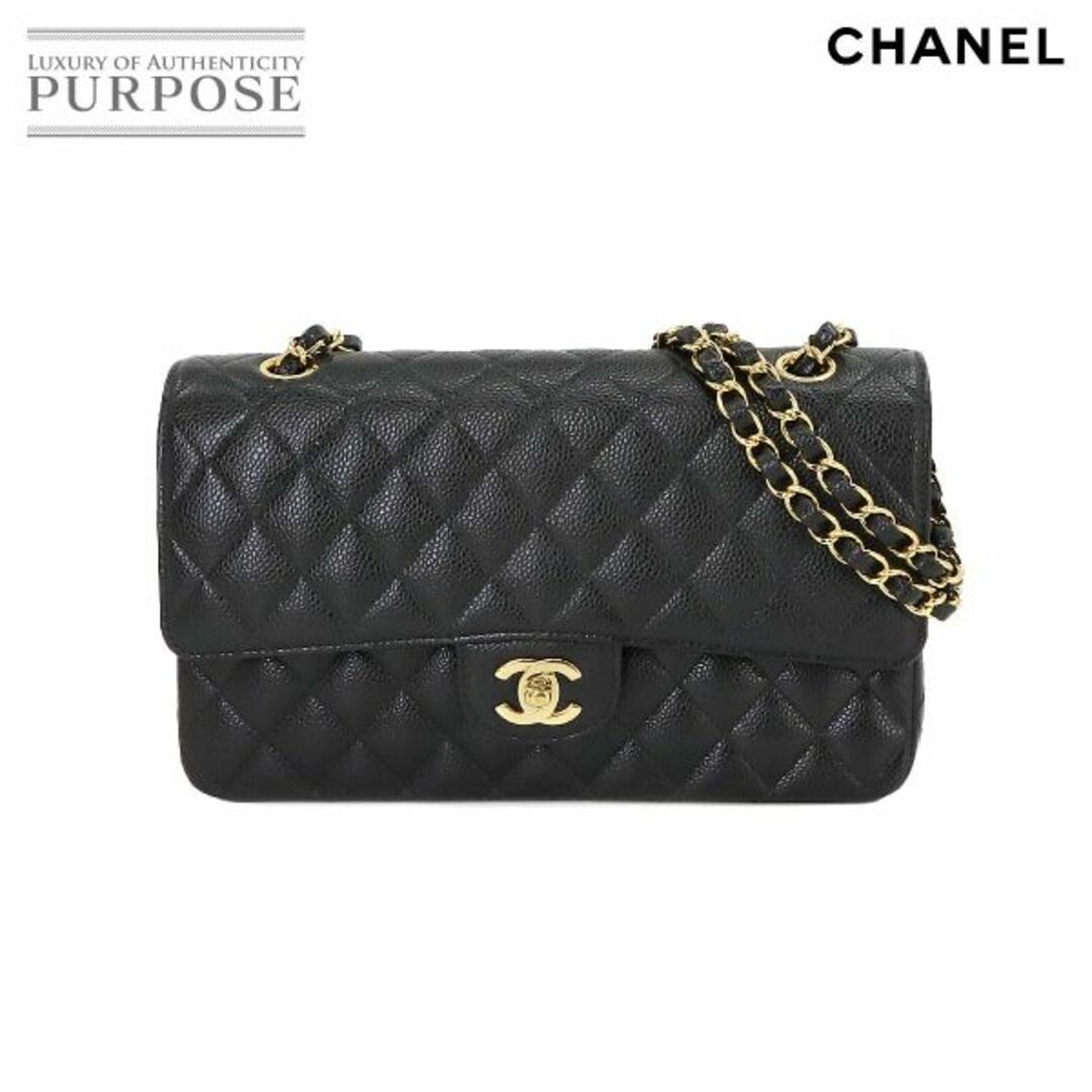 未使用 展示品 シャネル CHANEL マトラッセ 25 チェーン ショルダー バッグ キャビアスキン ブラック A01112 ゴールド 金具 VLP 90222956カラー本体