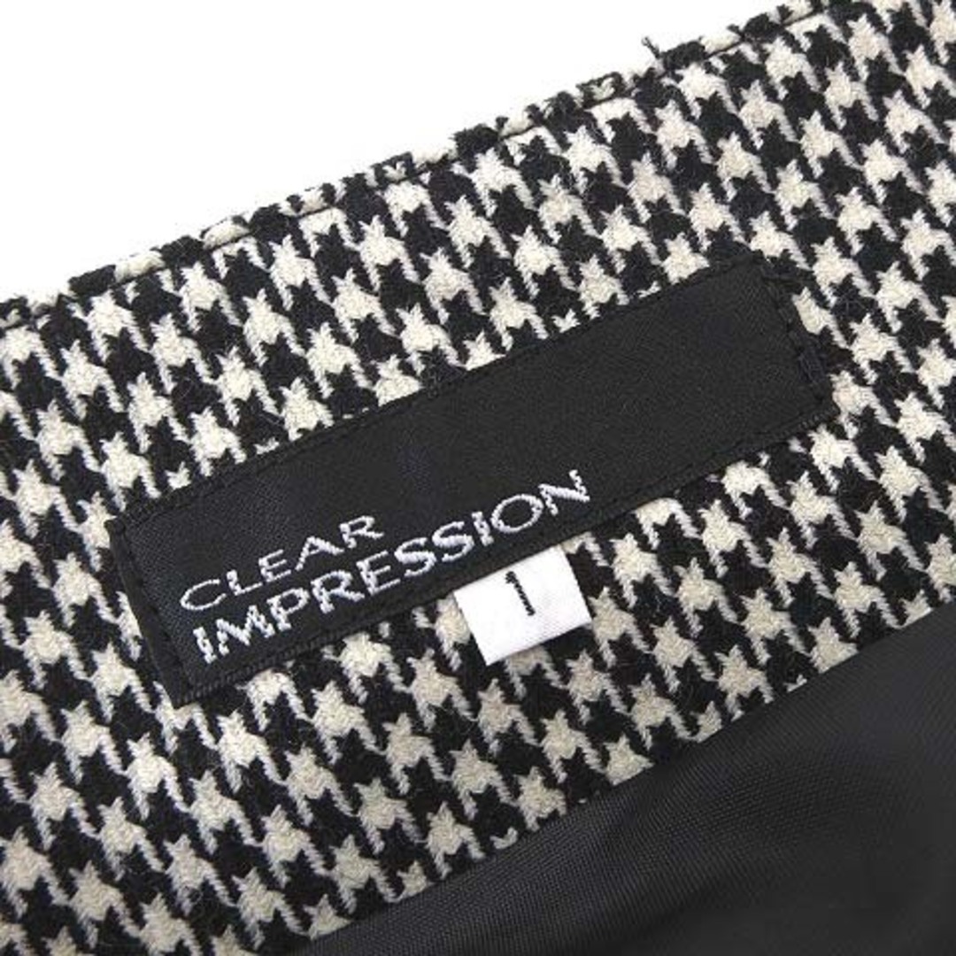 CLEAR IMPRESSION(クリアインプレッション)のクリアインプレッション スカート 千鳥格子 ティアード フリル ウール S 1 レディースのスカート(ひざ丈スカート)の商品写真