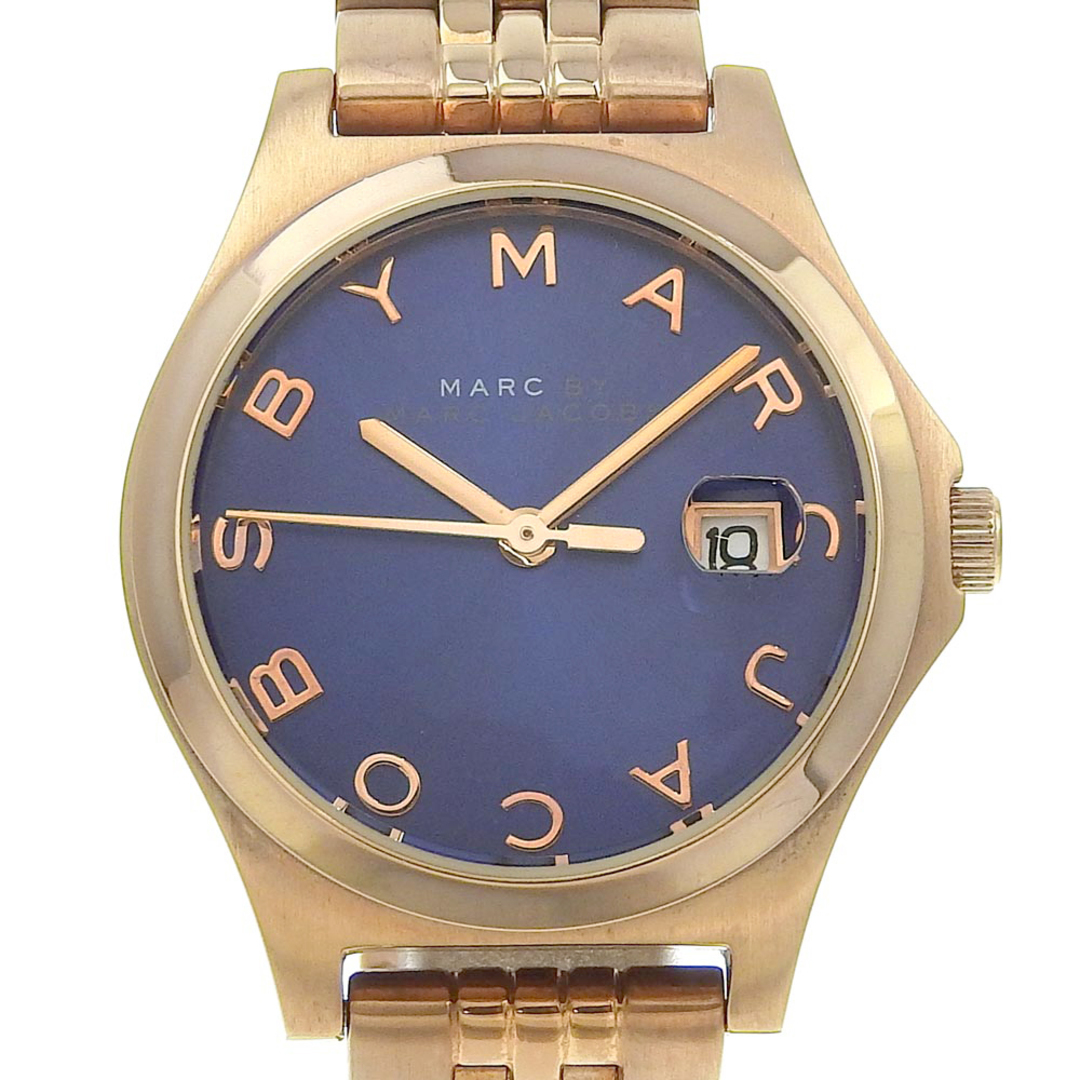 MARC BY MARC JACOBS(マークバイマークジェイコブス)の【MARC BY MARC JACOBS】マークバイマークジェイコブス ザ・スリム MBM3322 ステンレススチール ピンクゴールド クオーツ アナログ表示 レディース ネイビー文字盤 腕時計 レディースのファッション小物(腕時計)の商品写真