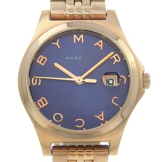 マークバイマークジェイコブス(MARC BY MARC JACOBS)の【MARC BY MARC JACOBS】マークバイマークジェイコブス ザ・スリム MBM3322 ステンレススチール ピンクゴールド クオーツ アナログ表示 レディース ネイビー文字盤 腕時計(腕時計)