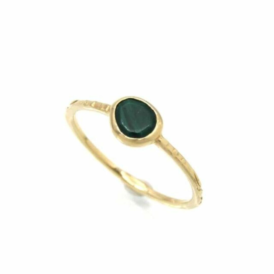 agete(アガット)のアガット リング Skinny Stone Ringマラカイト 28006925 レディースのアクセサリー(リング(指輪))の商品写真