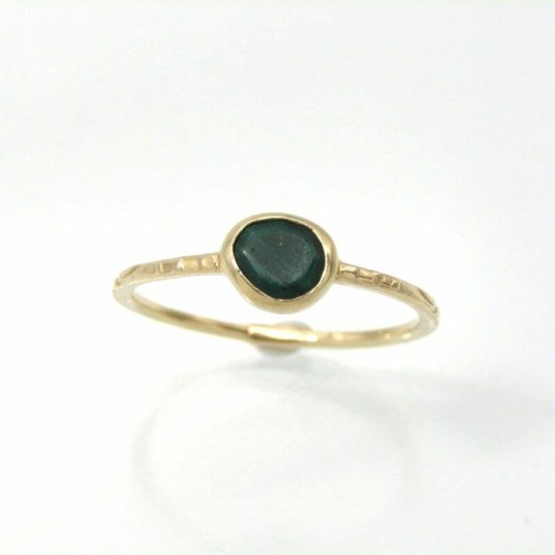 agete(アガット)のアガット リング Skinny Stone Ringマラカイト 28006925 レディースのアクセサリー(リング(指輪))の商品写真