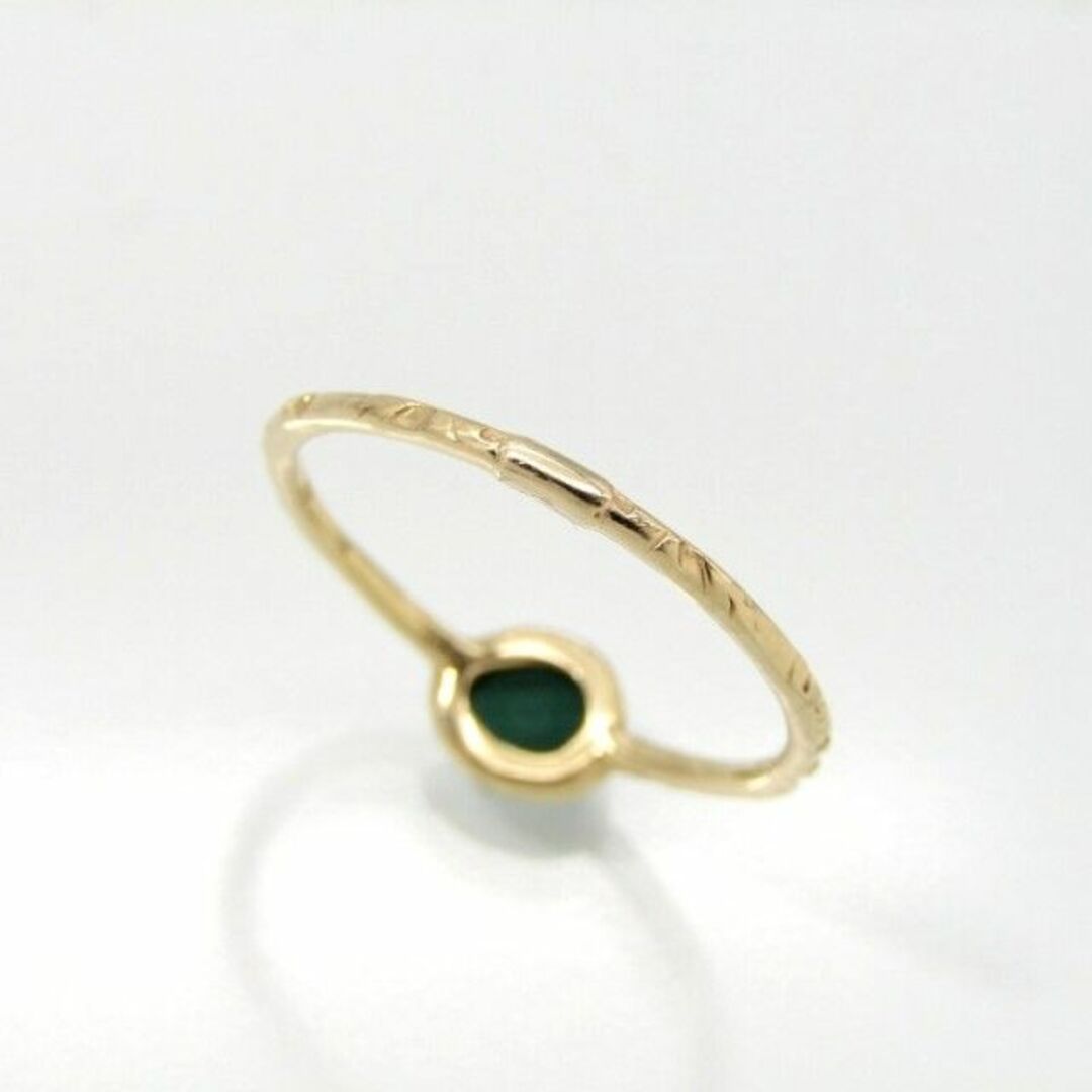 agete(アガット)のアガット リング Skinny Stone Ringマラカイト 28006925 レディースのアクセサリー(リング(指輪))の商品写真