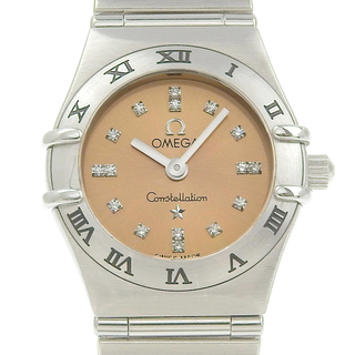 オメガ(OMEGA)の【OMEGA】オメガ シンディクロフォード 1564.66 ステンレススチール クオーツ アナログ表示 レディース ピンク文字盤 腕時計(腕時計)