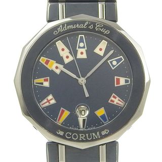 コルム(CORUM)の【CORUM】コルム アドミラルズカップ 99.710.30 V050 ガンブルー クオーツ アナログ表示 レディース ネイビー文字盤 腕時計(腕時計)