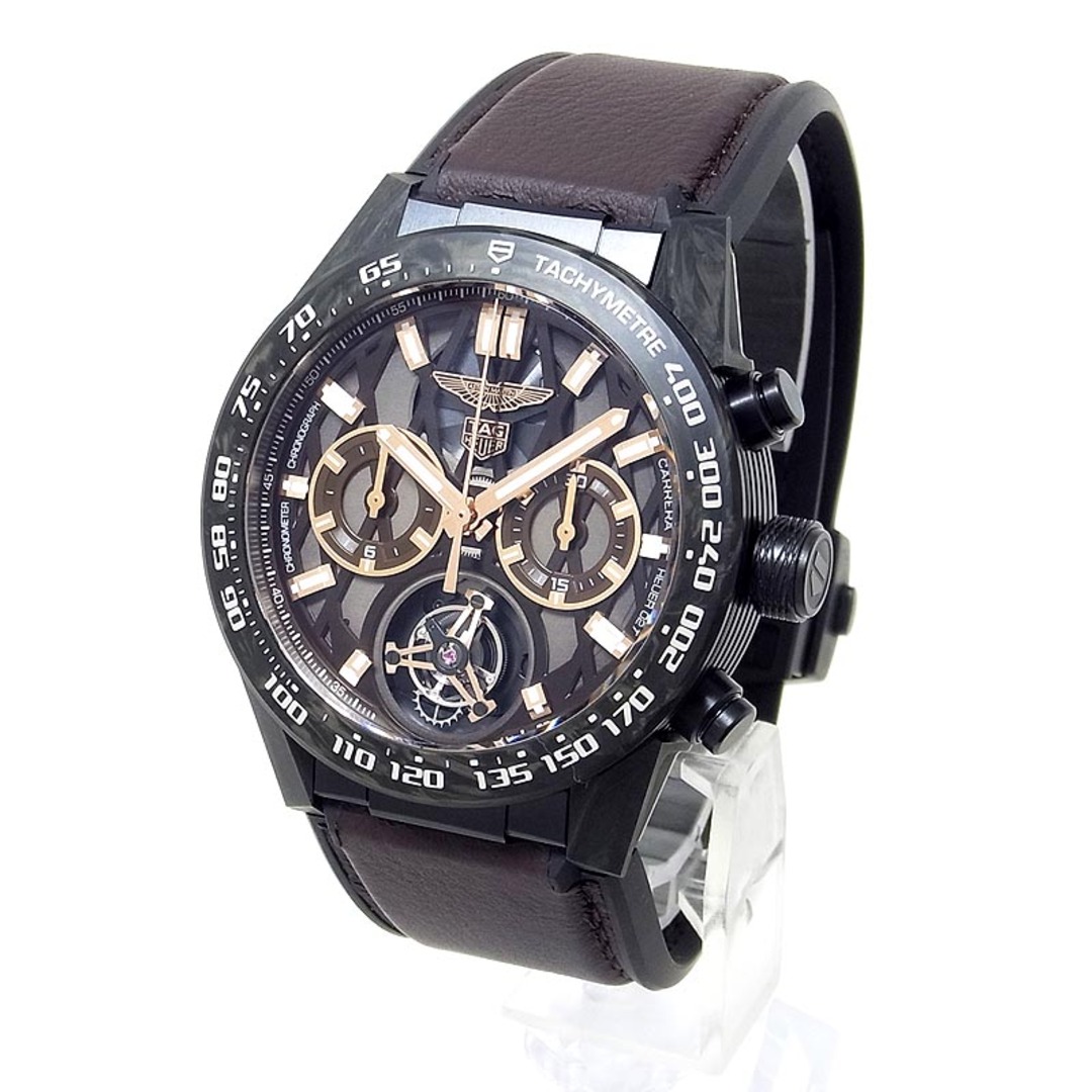 TAG Heuer(タグホイヤー)の　タグ・ホイヤー TAG HEUER カレラ キャリバー ホイヤー02T アストンマーティン スペシャルエディション CAR5A8E.FT6181 ブラック チタン・カーボン・PVD/純正バックル・ラバーストラップ メンズ 腕時計 メンズの時計(その他)の商品写真